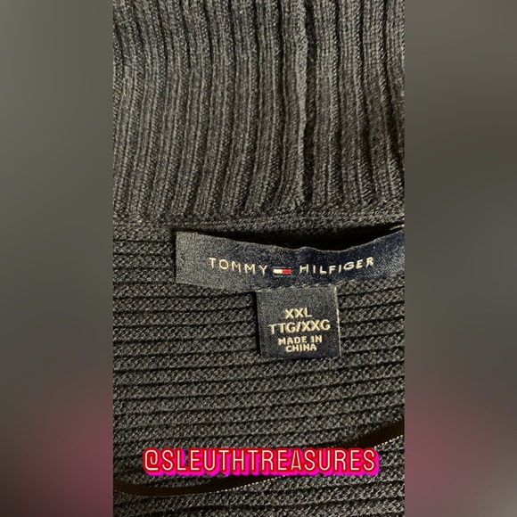 Women’s Tommy Hilfiger Open Cardigan Sweater Navy Blue Cozy Warm Size XXL - Picture 5 of 5